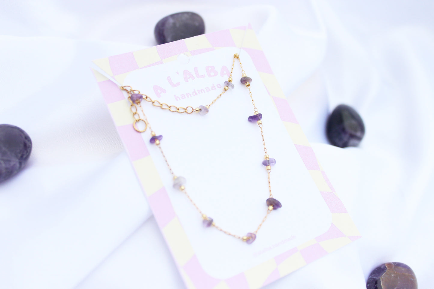CHOKER AMETHYST dorado