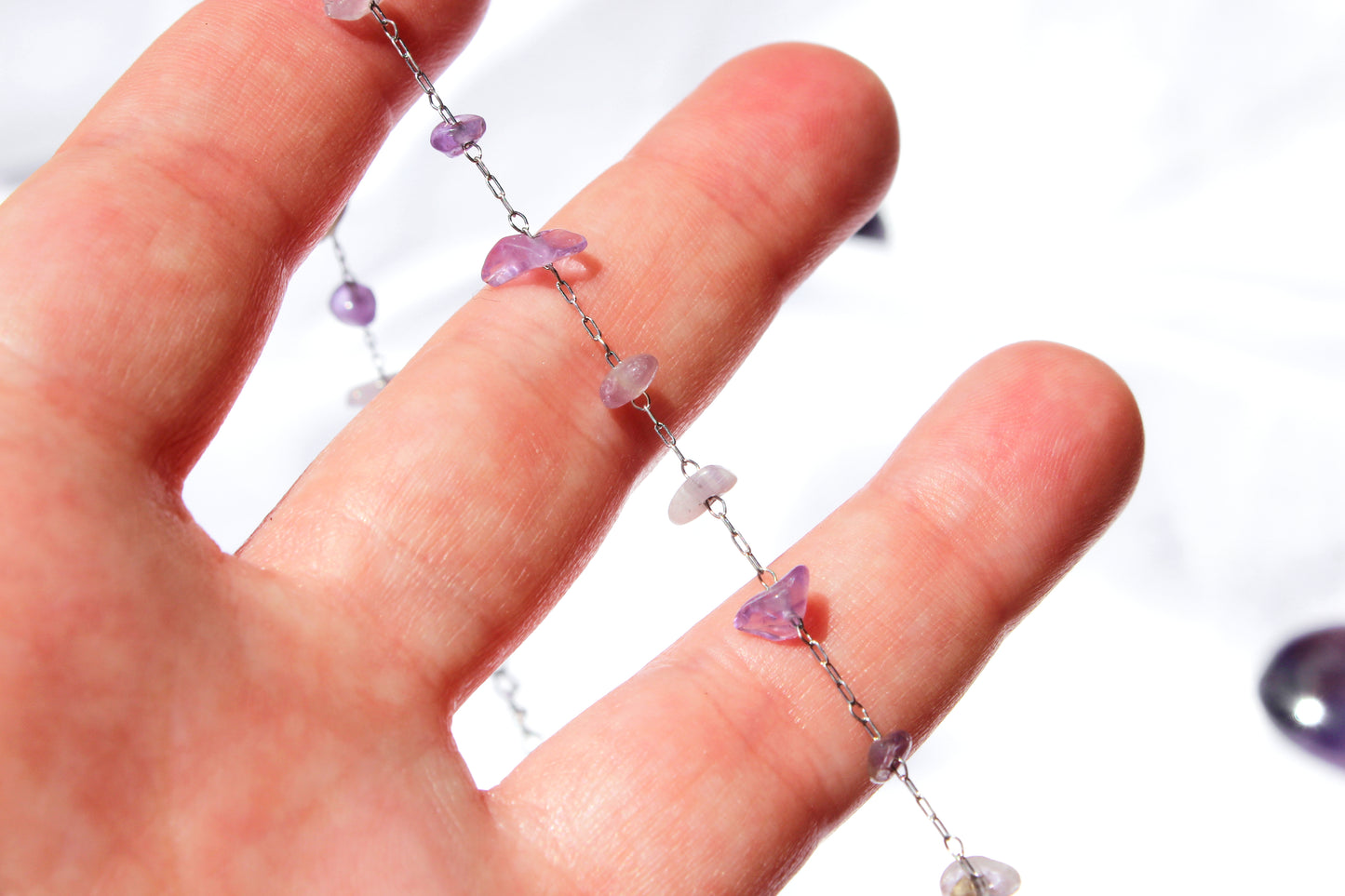 CHOKER AMETHYST plateado