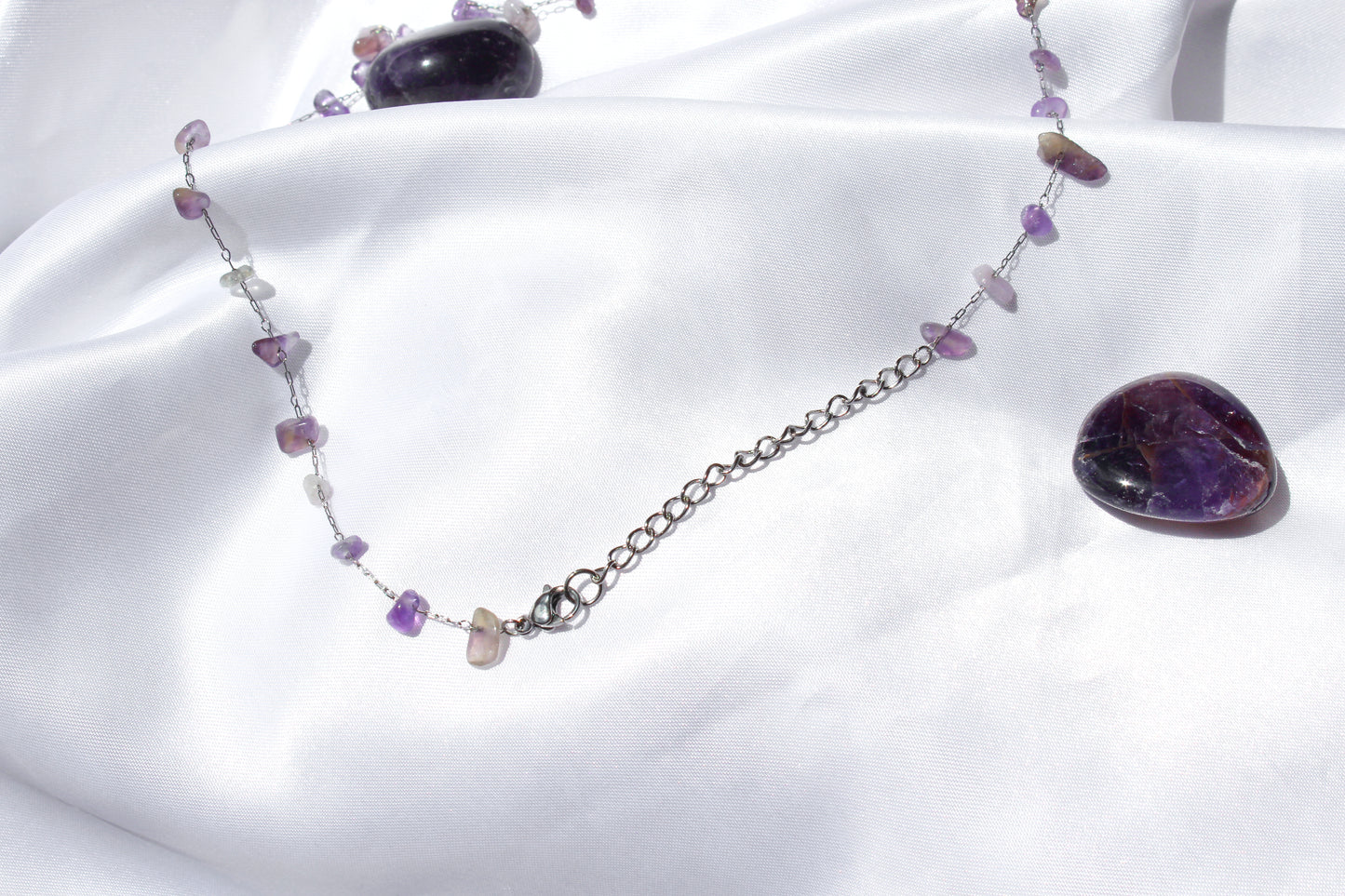CHOKER AMETHYST plateado
