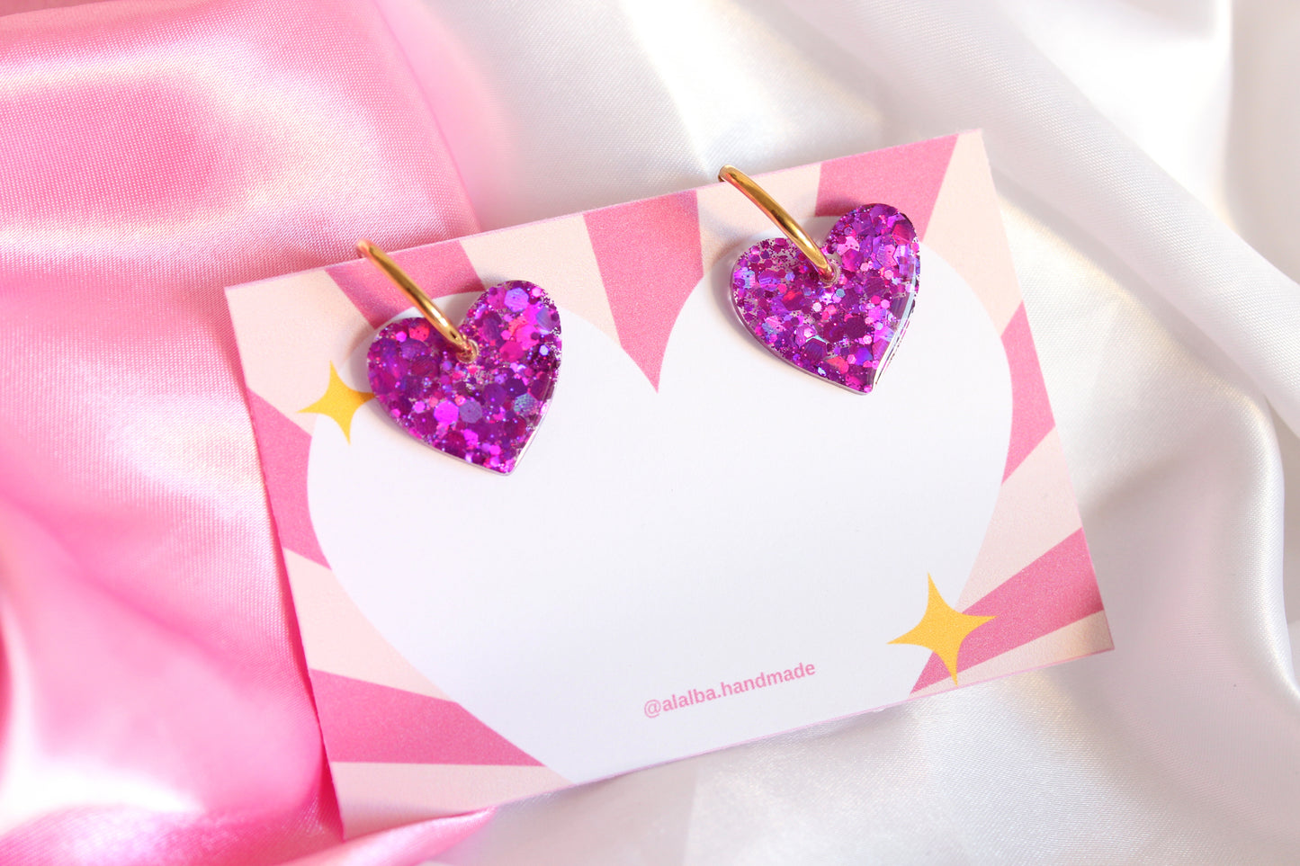 GLITTER HEART morado