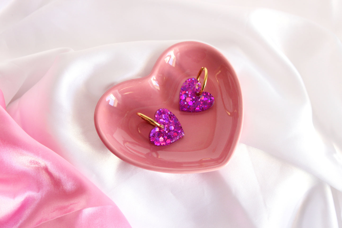 GLITTER HEART morado