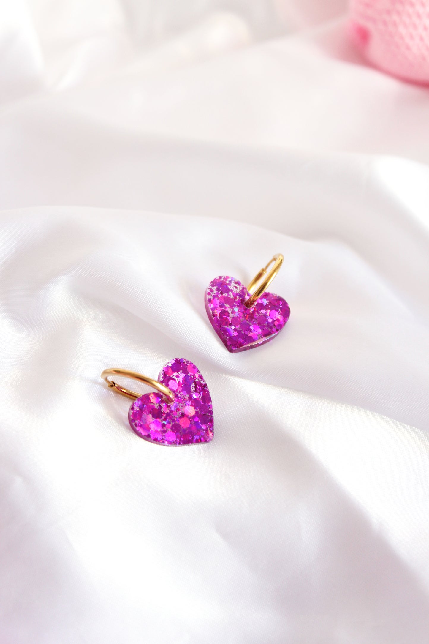 GLITTER HEART morado