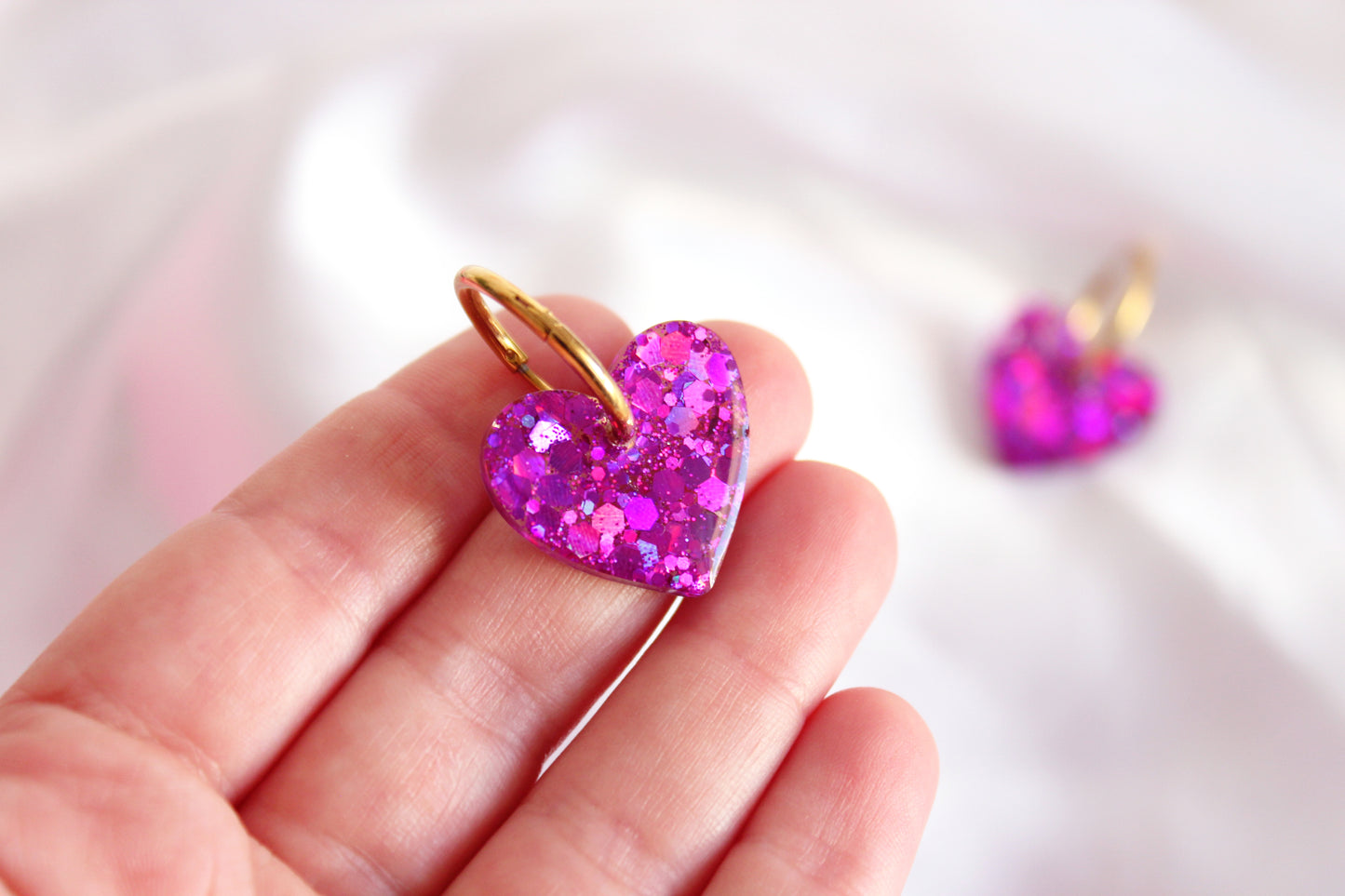 GLITTER HEART morado