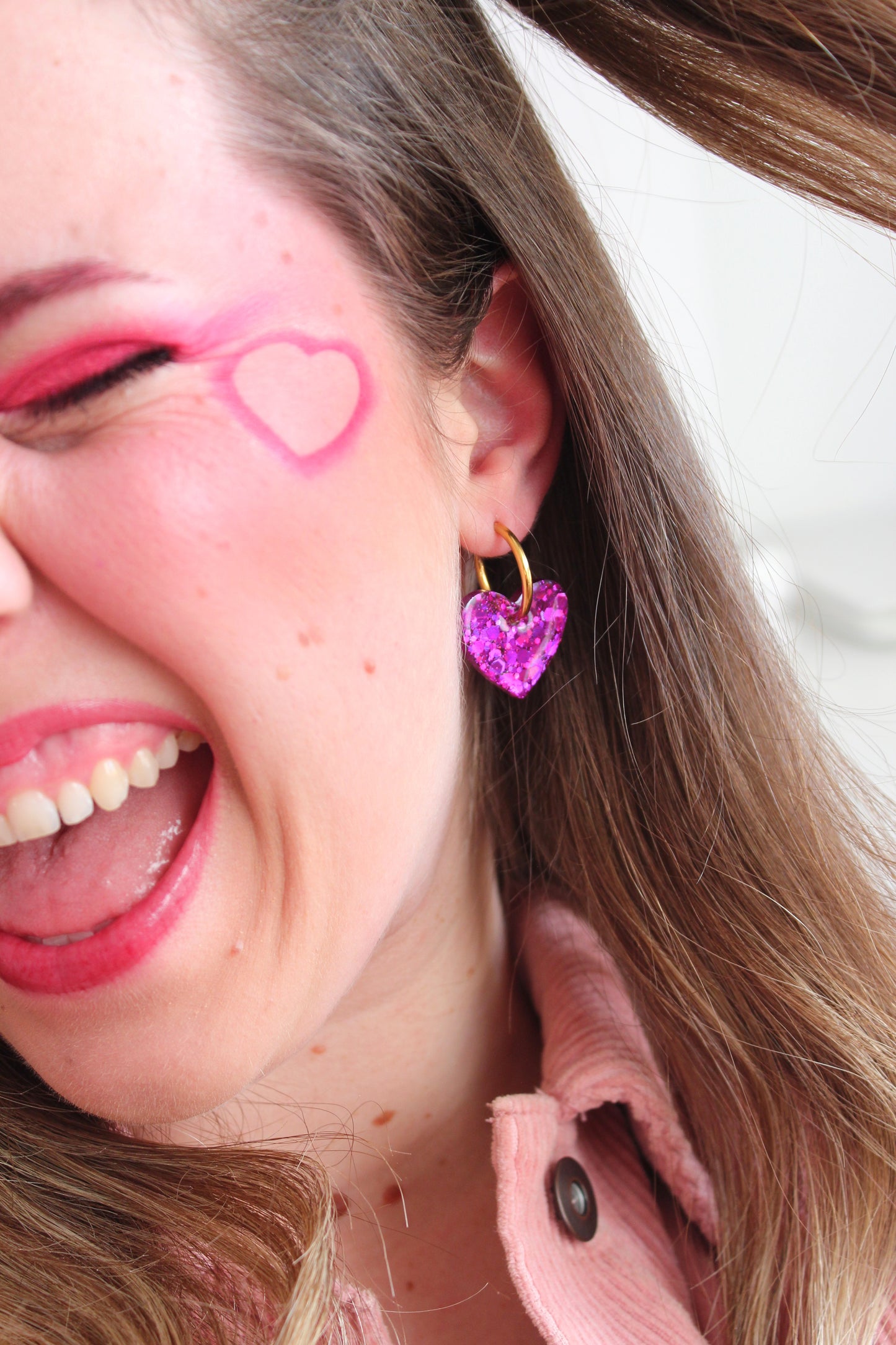 GLITTER HEART morado