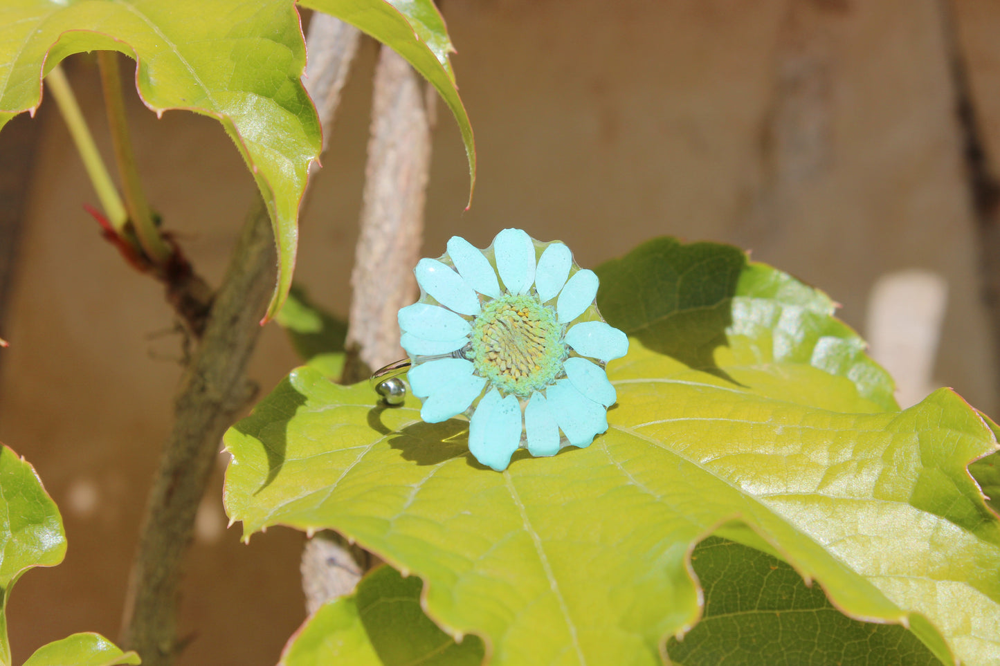 ANILLO DAISY turquesa