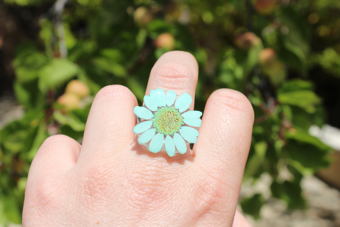 ANILLO DAISY turquesa