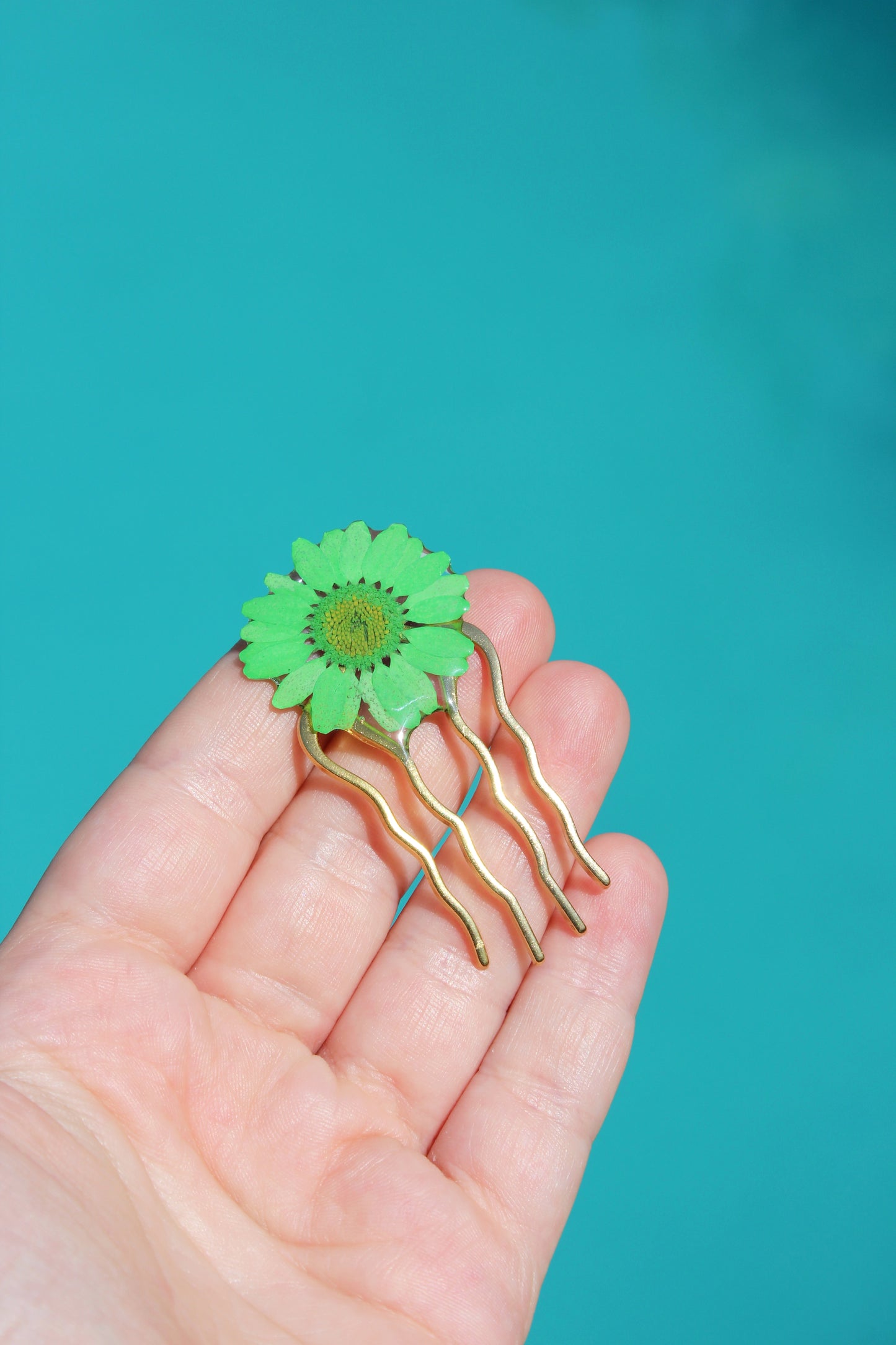 MINI PEINETA DAISY verde