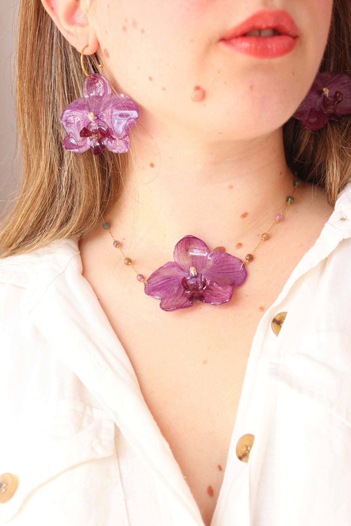 COLGANTE ORQUÍDEA piedras