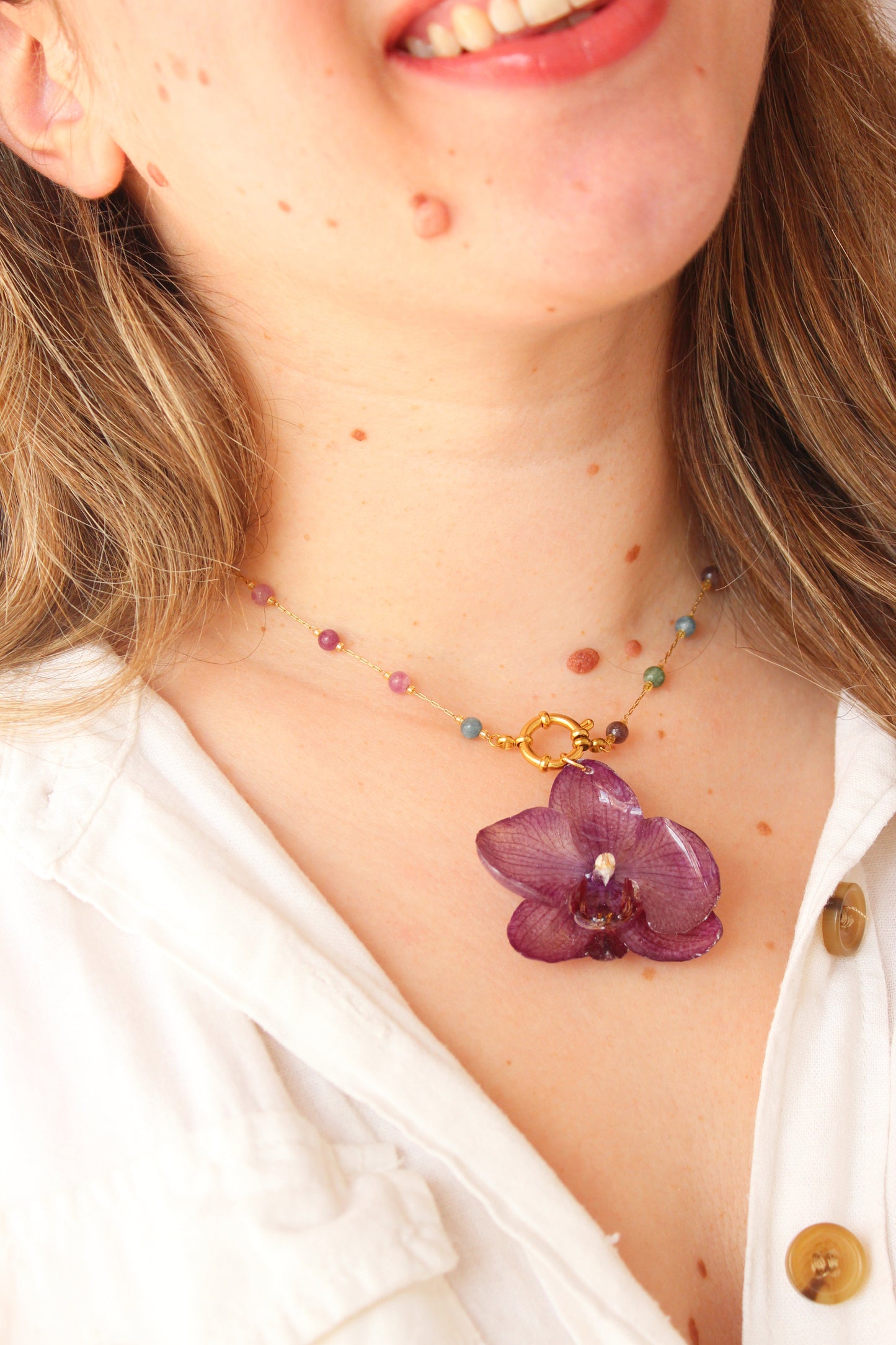 COLGANTE ORQUÍDEA piedras II
