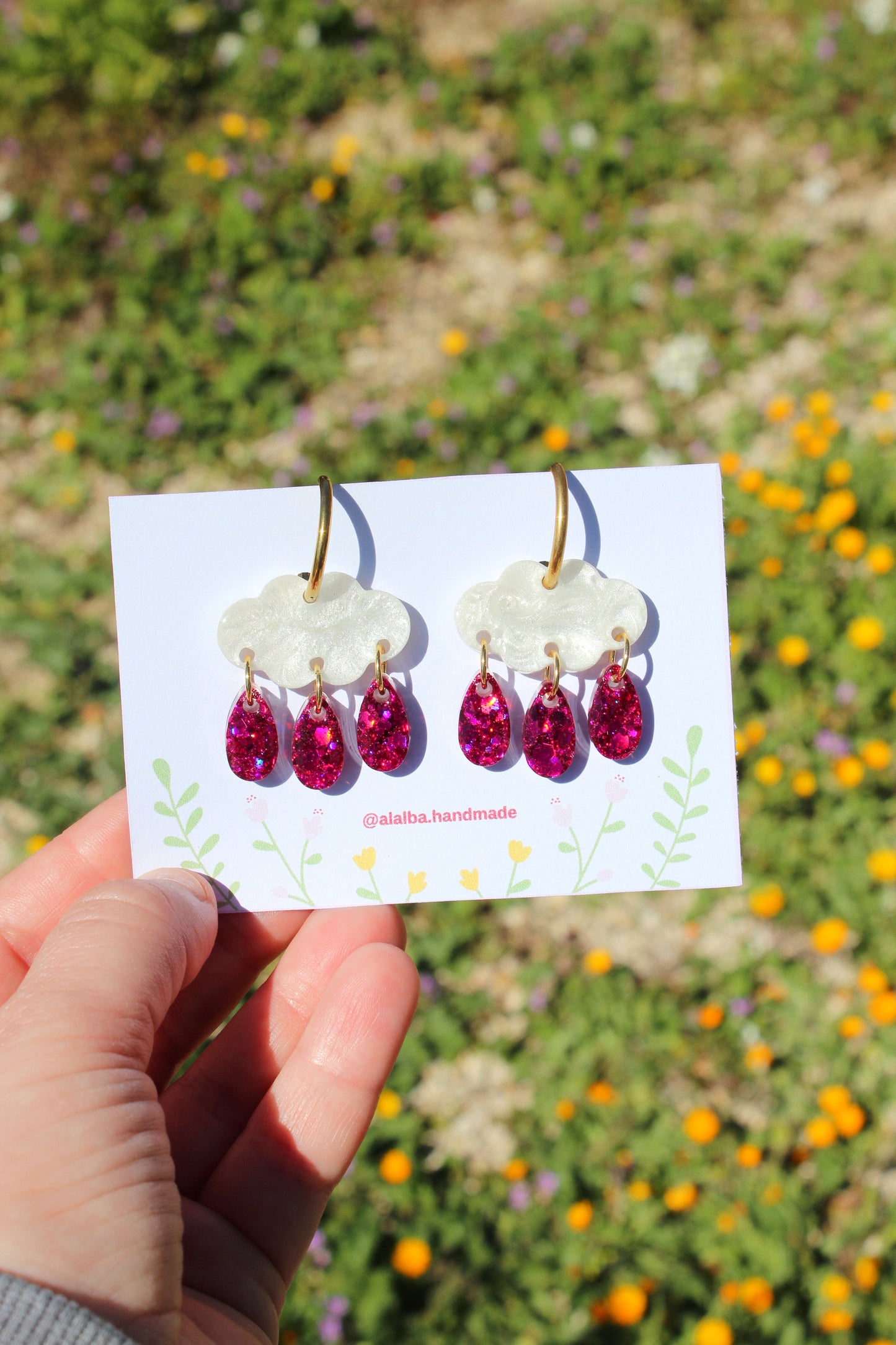 GLITTER RAIN fucsia