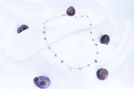 CHOKER AMETHYST dorado