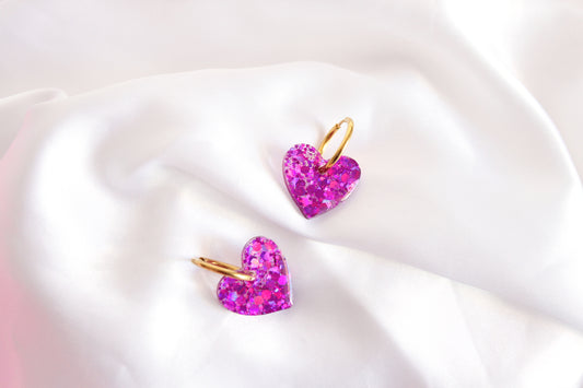 GLITTER HEART morado