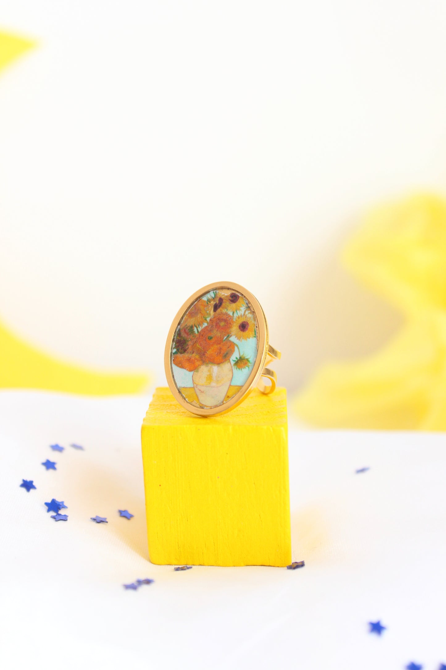 ANILLO DOCE GIRASOLES dorado