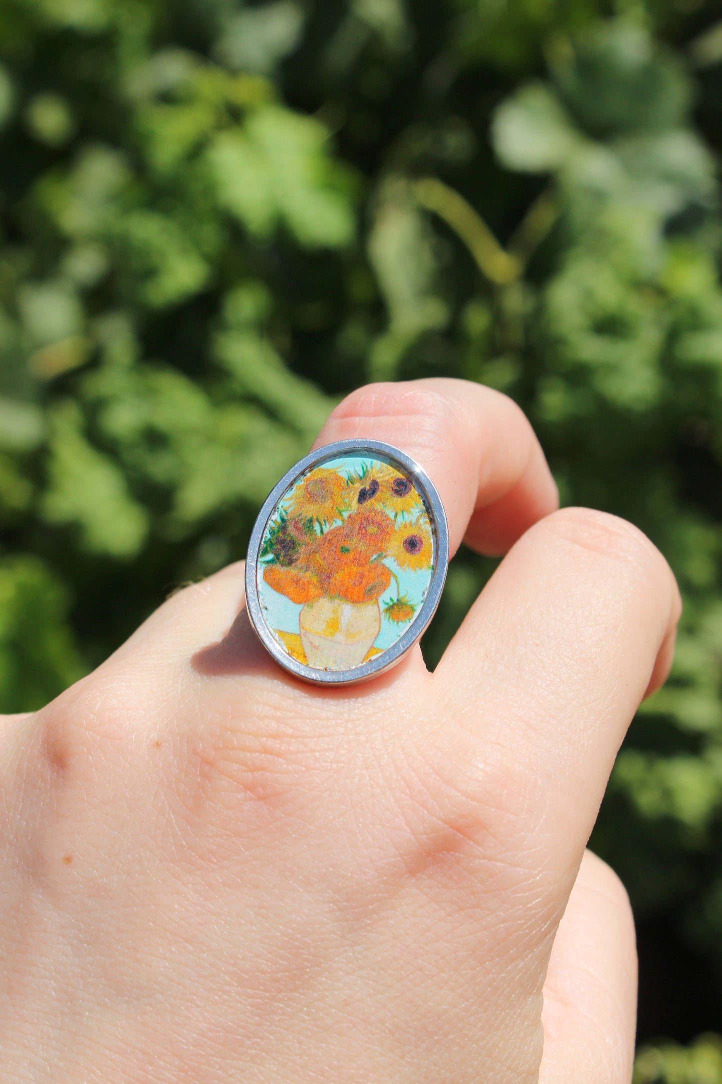 ANILLO DOCE GIRASOLES plateado