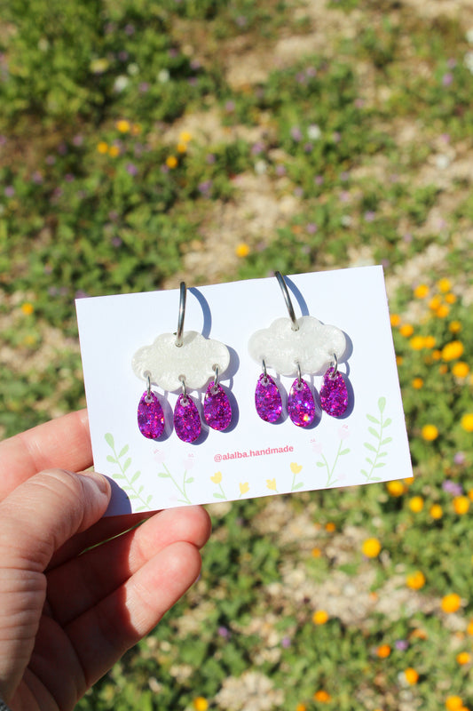 GLITTER RAIN morado