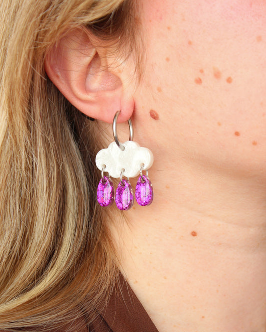 GLITTER RAIN morado